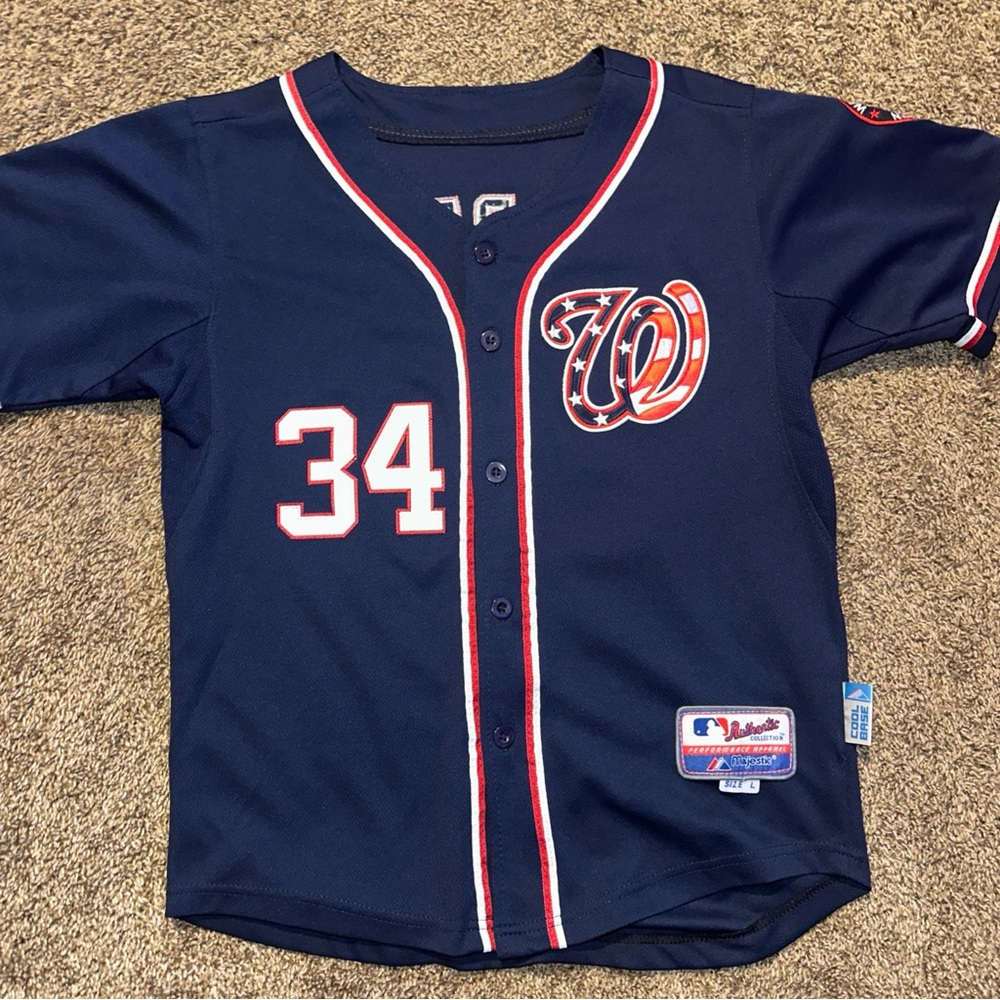 Majestic #34 Baseball fully stitched Jersey Washington nationals